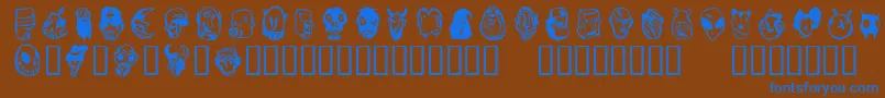 Linotypefreakcabinet Font – Blue Fonts on Brown Background