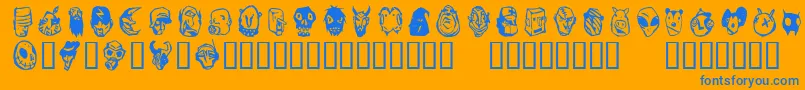 Linotypefreakcabinet Font – Blue Fonts on Orange Background