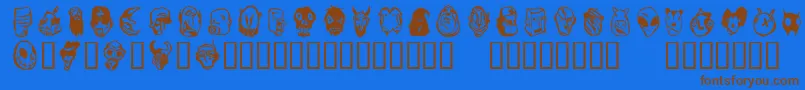 Шрифт Linotypefreakcabinet – коричневые шрифты на синем фоне