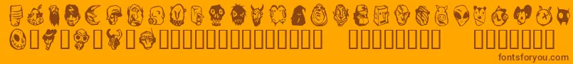 Fonte Linotypefreakcabinet – fontes marrons em um fundo laranja