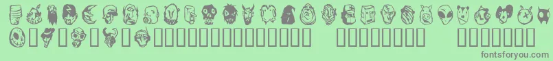 Linotypefreakcabinet-Schriftart – Graue Schriften auf grünem Hintergrund