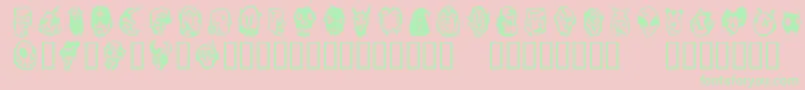 Police Linotypefreakcabinet – polices vertes sur fond rose