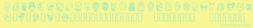 Linotypefreakcabinet Font – Green Fonts on Yellow Background