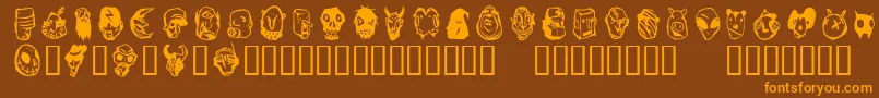 Linotypefreakcabinet Font – Orange Fonts on Brown Background