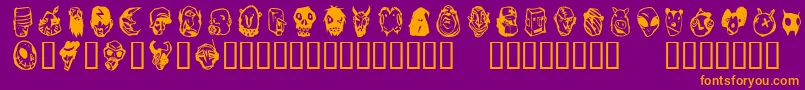 Fonte Linotypefreakcabinet – fontes laranjas em um fundo violeta