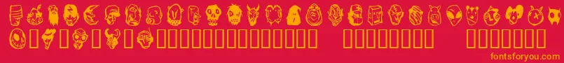 Linotypefreakcabinet Font – Orange Fonts on Red Background