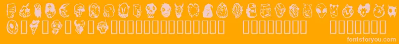 Linotypefreakcabinet Font – Pink Fonts on Orange Background