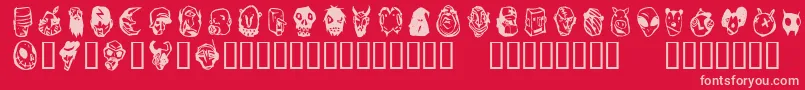 Fonte Linotypefreakcabinet – fontes rosa em um fundo vermelho