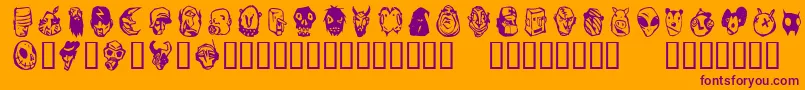 Linotypefreakcabinet Font – Purple Fonts on Orange Background