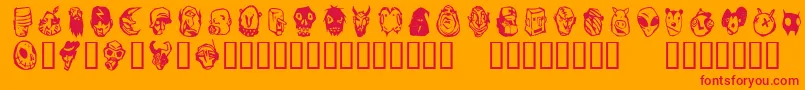 Linotypefreakcabinet Font – Red Fonts on Orange Background