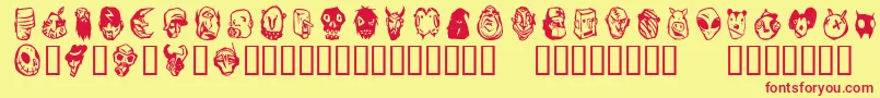 Linotypefreakcabinet Font – Red Fonts on Yellow Background