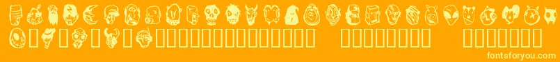 Linotypefreakcabinet Font – Yellow Fonts on Orange Background