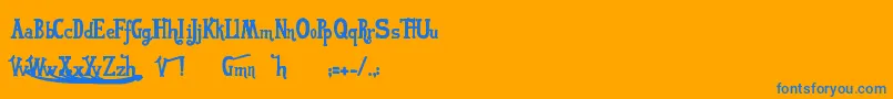 Fonte Vonfont – fontes azuis em um fundo laranja