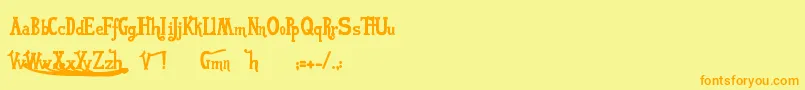 Fonte Vonfont – fontes laranjas em um fundo amarelo