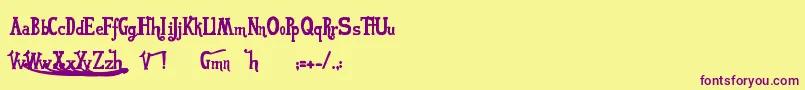 Vonfont Font – Purple Fonts on Yellow Background