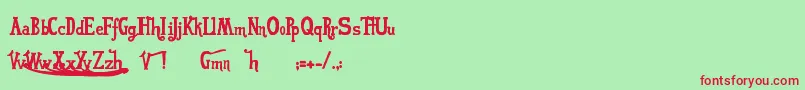 フォントVonfont – 赤い文字の緑の背景