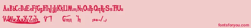 Vonfont-Schriftart – Rote Schriften auf rosa Hintergrund