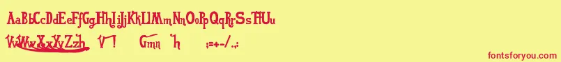 Vonfont Font – Red Fonts on Yellow Background