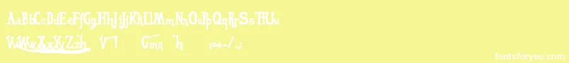 Czcionka Vonfont – białe czcionki na żółtym tle