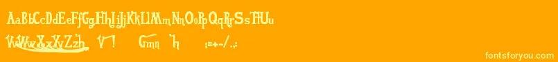 Vonfont Font – Yellow Fonts on Orange Background