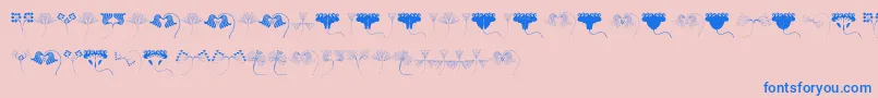 JugendstilFlowersFree Font – Blue Fonts on Pink Background