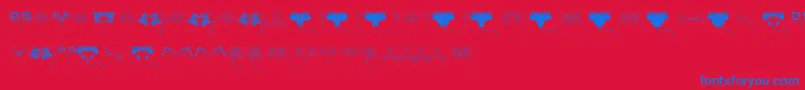 JugendstilFlowersFree Font – Blue Fonts on Red Background