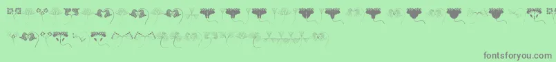 JugendstilFlowersFree Font – Gray Fonts on Green Background