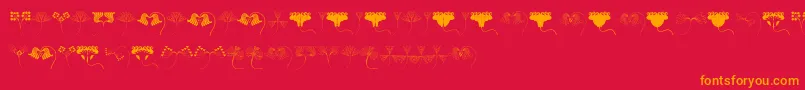 フォントJugendstilFlowersFree – 赤い背景にオレンジの文字