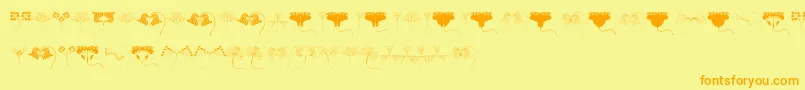 フォントJugendstilFlowersFree – オレンジの文字が黄色の背景にあります。