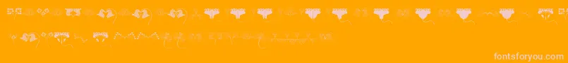 Fonte JugendstilFlowersFree – fontes rosa em um fundo laranja