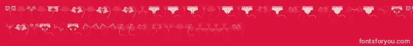 Fonte JugendstilFlowersFree – fontes rosa em um fundo vermelho