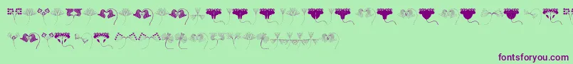 JugendstilFlowersFree Font – Purple Fonts on Green Background