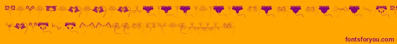 JugendstilFlowersFree Font – Purple Fonts on Orange Background
