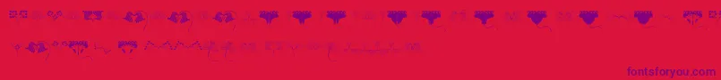 JugendstilFlowersFree Font – Purple Fonts on Red Background