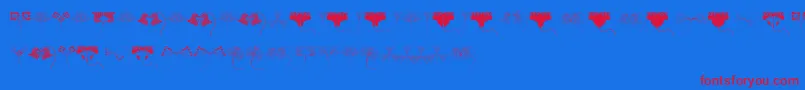 JugendstilFlowersFree Font – Red Fonts on Blue Background