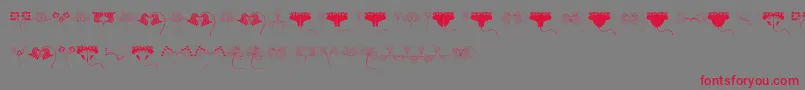 JugendstilFlowersFree Font – Red Fonts on Gray Background