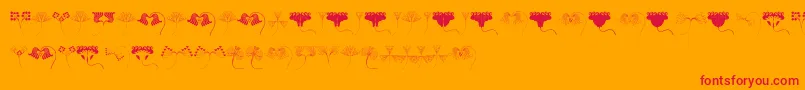 フォントJugendstilFlowersFree – オレンジの背景に赤い文字