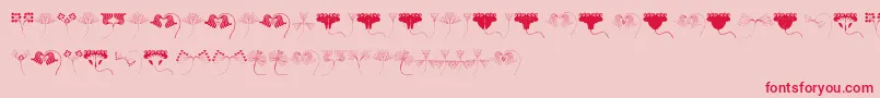 JugendstilFlowersFree Font – Red Fonts on Pink Background