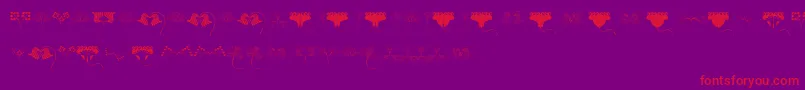 JugendstilFlowersFree Font – Red Fonts on Purple Background