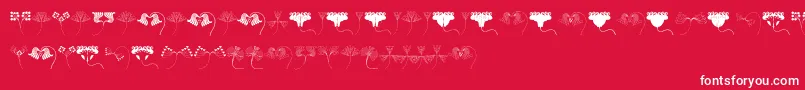 Fonte JugendstilFlowersFree – fontes brancas em um fundo vermelho