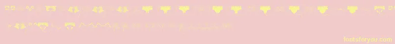 JugendstilFlowersFree-fontti – keltaiset fontit vaaleanpunaisella taustalla