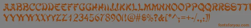 Chowmein Font – Brown Fonts on Gray Background