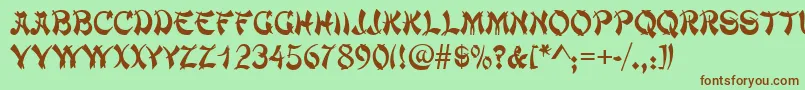 Chowmein Font – Brown Fonts on Green Background