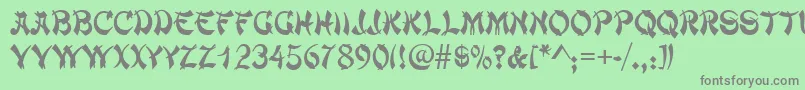 Chowmein Font – Gray Fonts on Green Background