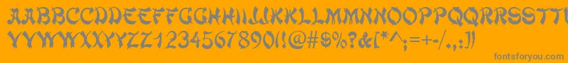Chowmein Font – Gray Fonts on Orange Background