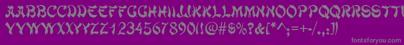 Chowmein Font – Gray Fonts on Purple Background