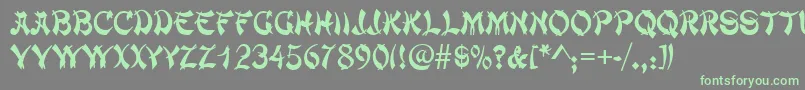 Chowmein Font – Green Fonts on Gray Background