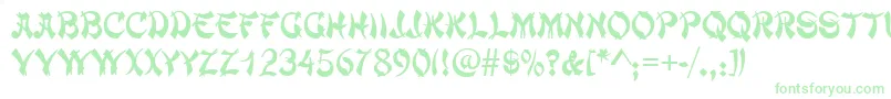 Czcionka Chowmein – zielone czcionki na białym tle
