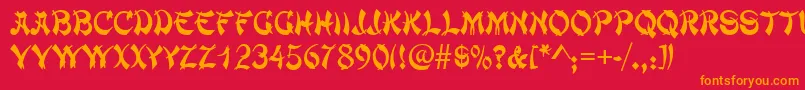 Lisätietoja Chowmein-fontista Chowmein-fontti – oranssit fontit punaisella taustalla