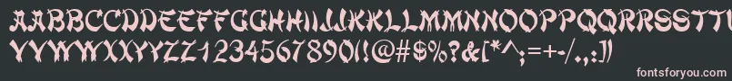 Chowmein Font – Pink Fonts on Black Background
